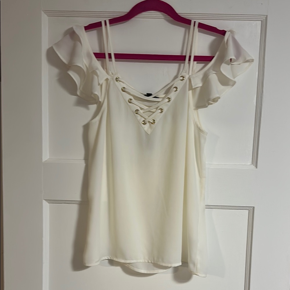 Elegant White Ruffle Top
